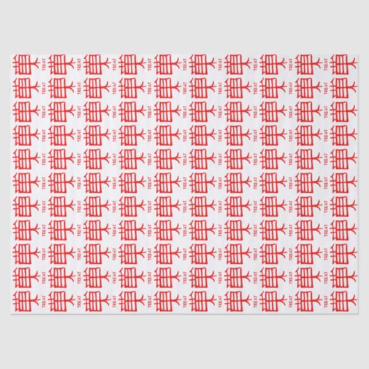 Kanji Behandel rood wit weefsel papier (Voorkant)