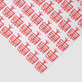 Kanji Behandel rood wit weefsel papier (Detail)