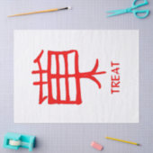 Kanji Behandel rood wit weefsel papier (Craft)