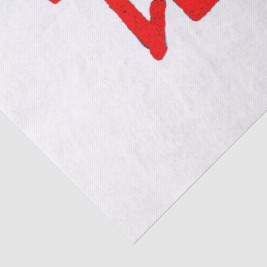 Kanji Behandel rood wit weefsel papier (Detail)