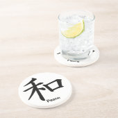 Kanji Character for Peace Zandsteen Onderzetter (Zijkant)