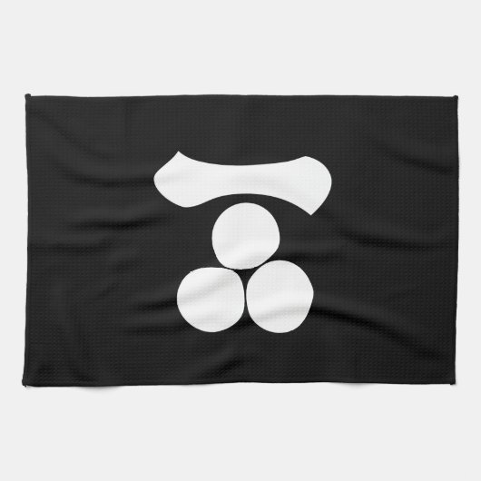 Kanji cijfer één en drie sterren theedoek (Horizontaal)