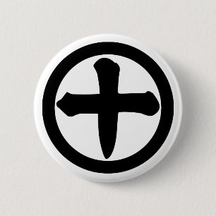 Kanji cijfer tien in cirkel ronde button 5,7 cm