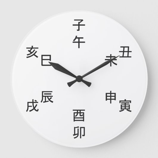 Kanji Clock - Chinese Zodiac - Time of the Day Grote Klok (Voorkant)