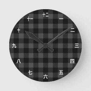 Kanji Clock Sjabloon, Grey Buffalo Pset/Japans Ronde Klok