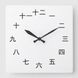 Kanji Clock Vierkante Klok