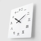 Kanji Clock Vierkante Klok (Hoek)