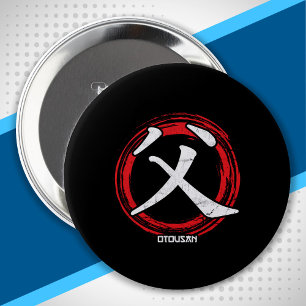 Kanji Dad Father Otousan Japan Language Japan Ronde Button 4,0 Cm
