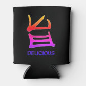 Kanji Delicious neon zwarte koelbox Blikjeskoeler (Voorkant)