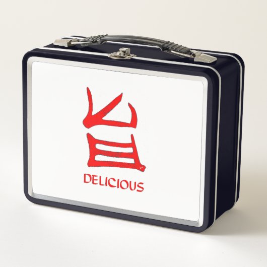 Kanji Delicious red black lunchbox (Voorkant)