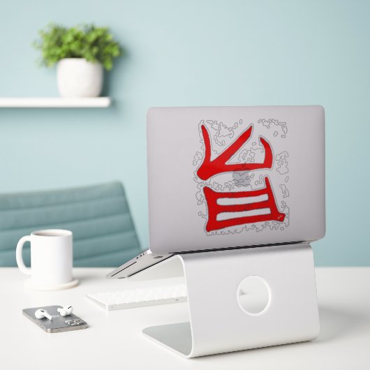 Kanji Delicious red grote contour see through stic Sticker (Laptop op bureau)