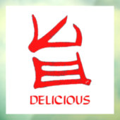 Kanji Delicious red window cling Raamsticker (Vel 3)