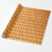 Kanji Delicious rood goud ader mat inpakpapier (Uitgerold)