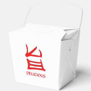 Kanji Delicious rood wit uitpakken doos Bedankdoosjes