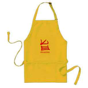 Kanji Delicious yellow chef apron Standaard Schort