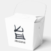 Kanji Delicious zwart wit take-out box Bedankdoosjes (Voorkant)