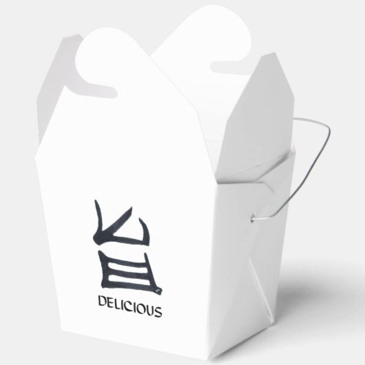 Kanji Delicious zwart wit take-out box Bedankdoosjes (Open)
