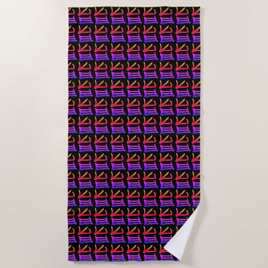 Kanji Delicious zwarte handdoeken (Voorkant)