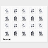 Kanji Delicious zwarte vierkante stickers (Vel)