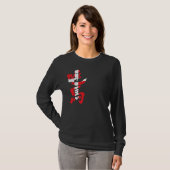 [Kanji] Denemarken met verticale lange moffen T-shirt (Voorkant volledig)