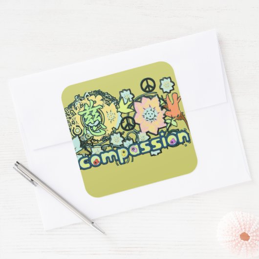 Kanji for Compassion Sticker - (Envelop)