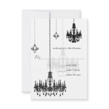 Kanji for Love 7 Black Chandeliers Wedding RSVP