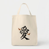 Kanji for Love with Two Butterflies Tote Bag (Voorkant)