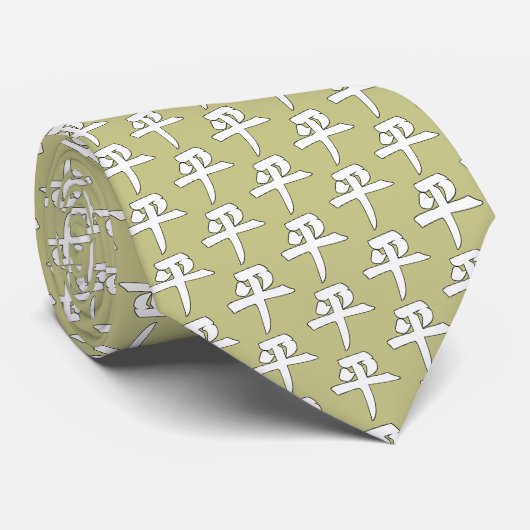 Kanji for Peace kiest achtergrondkleur Stropdas (Opgerold)