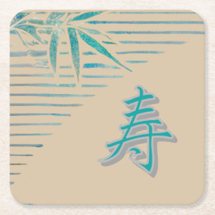 Kanji Gefeliciteerd - Bamboe ontwerp Kartonnen Onderzetters