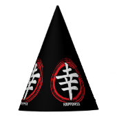 Kanji Happiness Japans symbool Art Language Word Feesthoedjes (Voorkant)