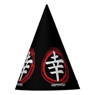 Kanji Happiness Japans symbool Art Language Word Feesthoedjes