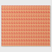 Kanji Heerlijk rood geelbruin mat inpakpapier (Vlak)