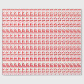 Kanji Heerlijk rood wit mat inpakpapier (Vlak)