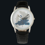 Kanji Horloge<br><div class="desc">Kanji IX van June Erica Vess. Biedt blauw en beige lijnen om een minimalistisch ontwerp te creëer.</div>