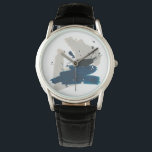 Kanji Horloge<br><div class="desc">Kanji IX van June Erica Vess. Biedt blauw en beige lijnen om een minimalistisch ontwerp te creëer.</div>