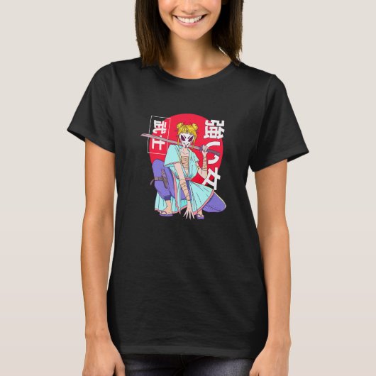 Kanji Japans Samurai Ninja Girl Woman T-shirt (Voorkant)
