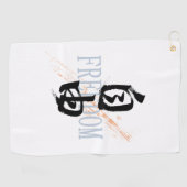Kanji Jiyu/Freedom Japanese Calligraphy Golfhanddoek (Horizontaal)