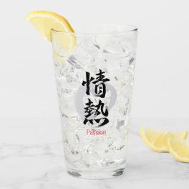 Kanji Jonetsu/Passie Japanse kalligrafie Glas