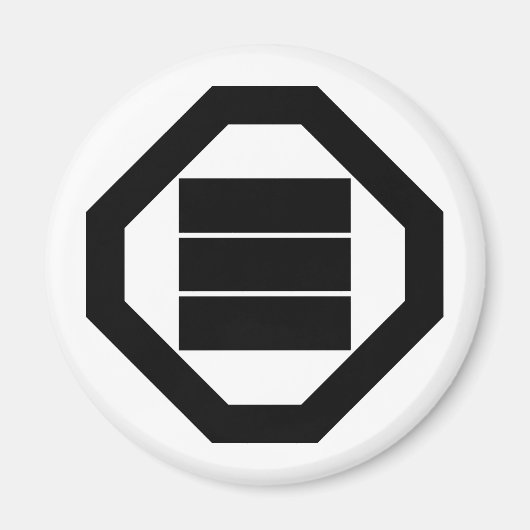 Kanji karakters voor drie op dienblad magneet (Voorkant)