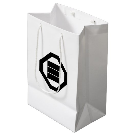 Kanji karakters voor drie op dienblad medium cadeauzakje (Voorkant Gekanteld)