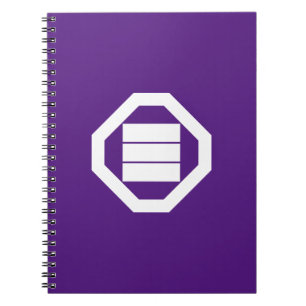 Kanji karakters voor drie op dienblad notitieboek