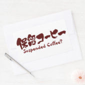 [Kanji+Katakana] Geschorste koffie? Rechthoekige Sticker (Envelop)
