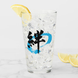 Kanji Kizuna/Bond Japanese Calligraphy Glas
