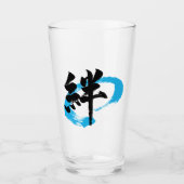 Kanji Kizuna/Bond Japanese Calligraphy Glas (Voorkant)