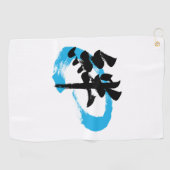 Kanji Kizuna/Bond Japanese Calligraphy Golfhanddoek (Horizontaal)
