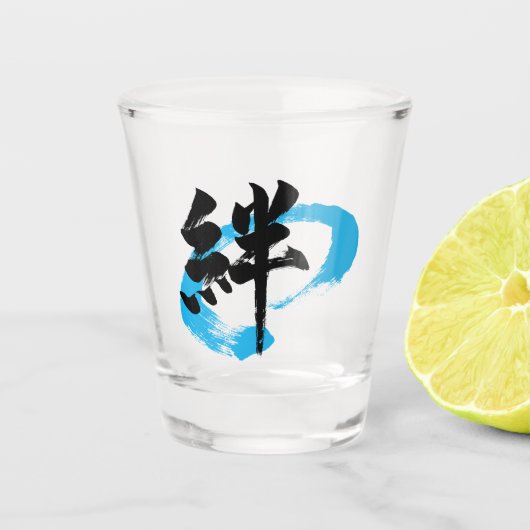 Kanji Kizuna/Bond Japanese Calligraphy Shot Glas (Voorkant)