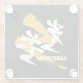 Kanji Kobo/Light Beam Japanese Calligraphy Glazen Onderzetter (Achterkant)