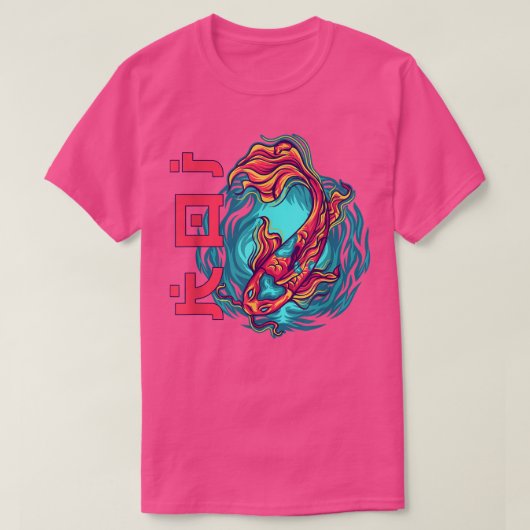 Kanji Koi Carp Japanner Font Fire Koi T-shirt (Design voorkant)