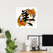 Kanji Koi Fish Beauty Poster (Thuiskantoor)