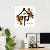 Kanji Koi Fish Destiny Poster (Thuiskantoor)